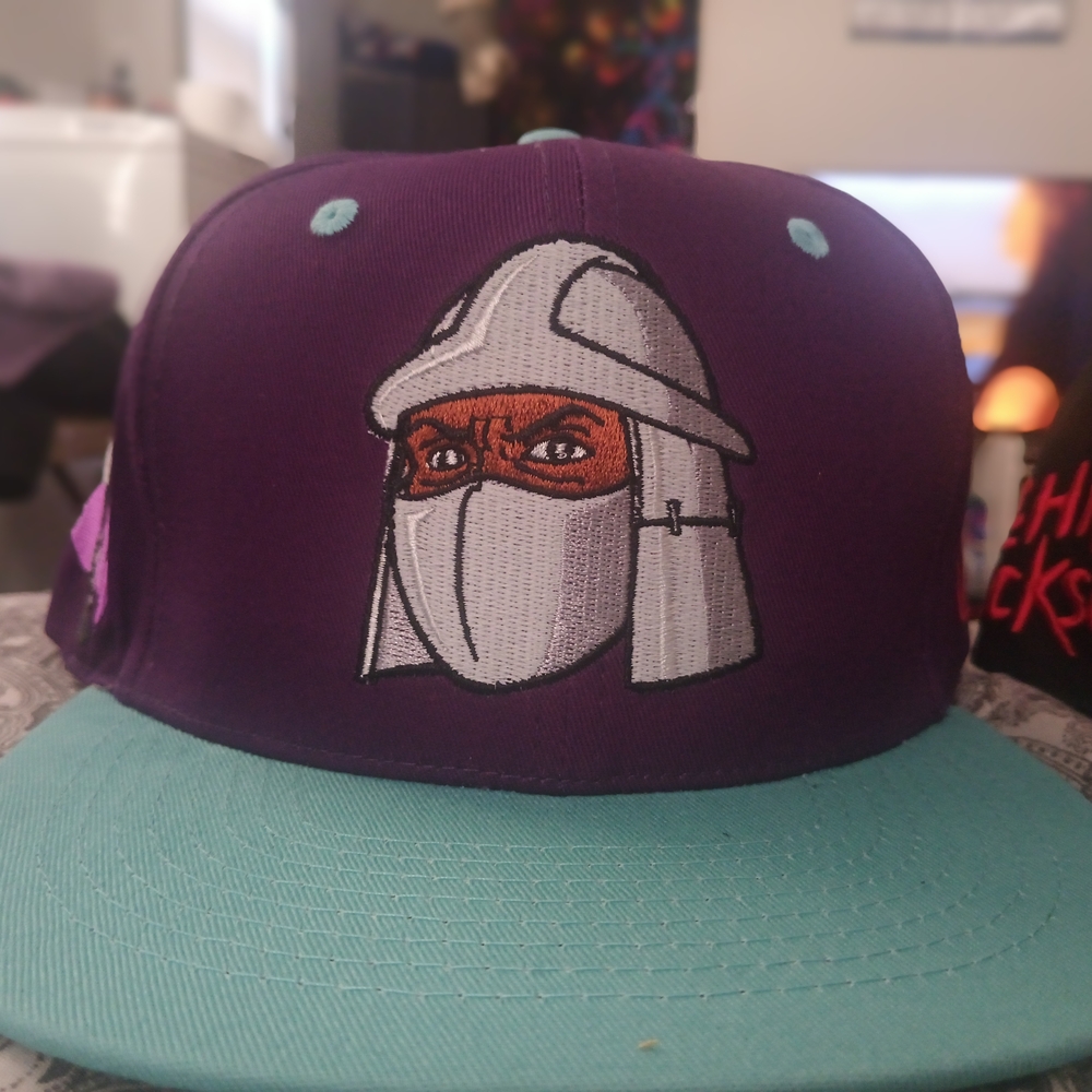 Purple and Blue Snapback Hat with Graphic Design